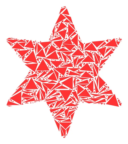 Sechszackiges Sternmosaik aus Dreiecken — Stockvektor