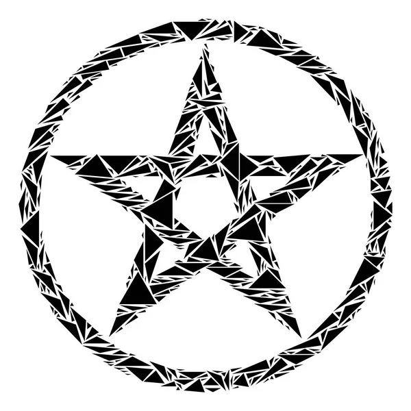 Ster Pentacle Collage van driehoeken — Stockvector