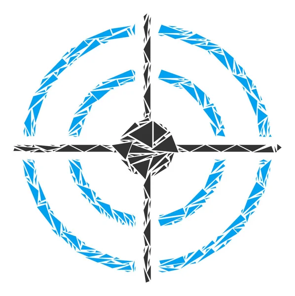 Doel Bullseye Collage van driehoeken — Stockvector