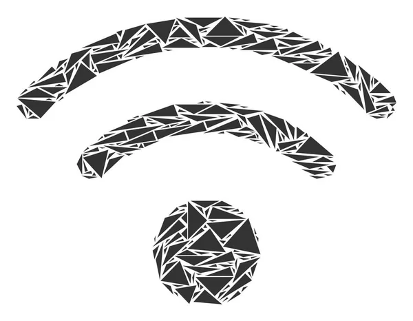 三角形の Wi-Fi のコラージュ — ストックベクタ