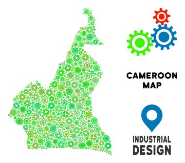 Gears'ın Afrika Kamerun Haritası kolaj