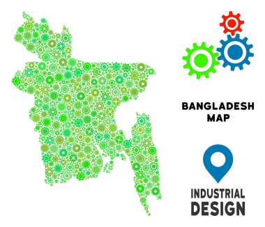 Gears'ı Bangladeş harita mozaik