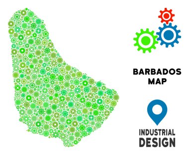 Gears'ı Barbados Haritası mozaik