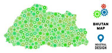 Gears'ı Bhutan Haritası mozaik