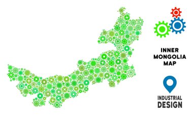Gears'ı Çin İç Moğolistan haritası kompozisyon