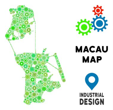 Gears'ı Çin Macau harita kompozisyon