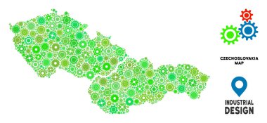 Gears'ı Çekoslovakya harita kompozisyon