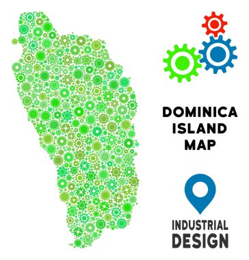 Gears'ı Dominica Ada harita kolaj