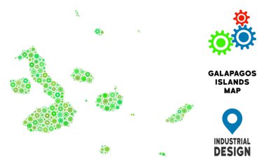 Gears'ı Galapagos Adaları Harita kompozisyon