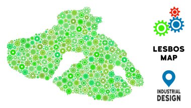 Gears'ı Yunan Midilli (ada) harita kompozisyon