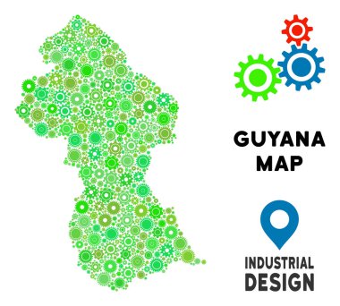 Gears'ı Guyana Haritası kompozisyon