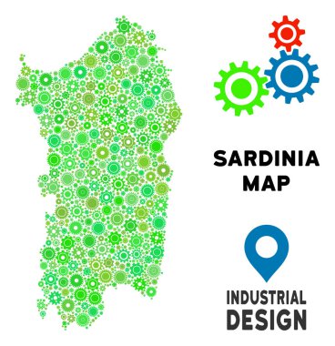 Vites İtalyan Sardunya Adası harita mozaik