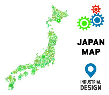 Gears'ı Japonya harita kolaj