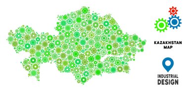 Gears'ı Kazakistan harita kompozisyon