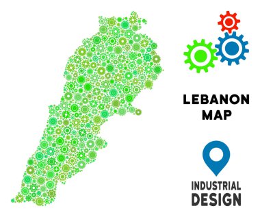 Gears'ı Lübnan harita kompozisyon