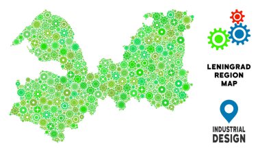Gears'ı Leningrad Oblast Harita kompozisyon