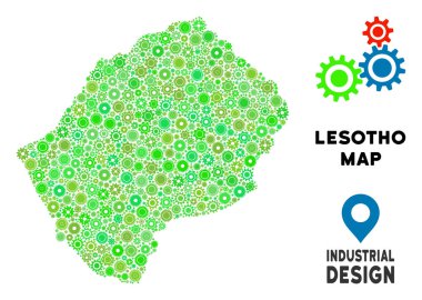 Gears'ı Lesoto Haritası kompozisyon