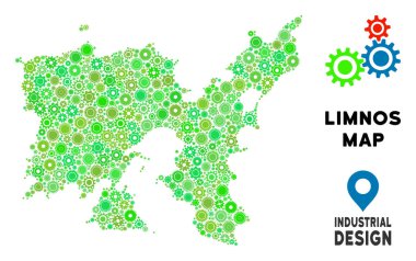 Gears'ı Limnos Yunan Adası harita mozaik