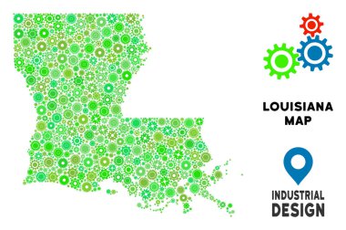 Gears'ı Louisiana Devlet harita kolaj