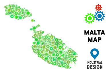 Gears'ı Malta Island harita kompozisyon