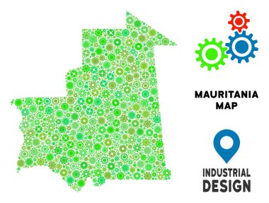 Gears'ı Moritanya Haritası mozaik