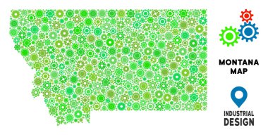Gears'ı Montana Eyaleti harita kolaj