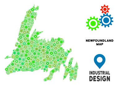 Gears'ı Newfoundland Adası harita kolaj