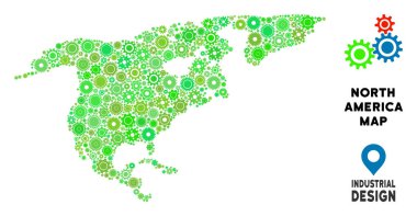 Gears'ı Kuzey Amerika harita mozaik