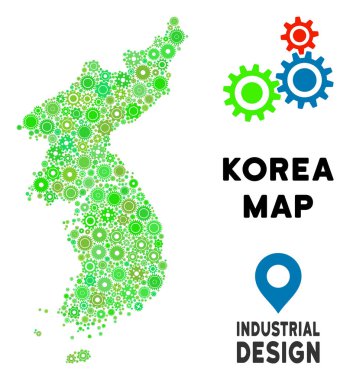 Kuzey ve Güney Kore harita kompozisyon-vites