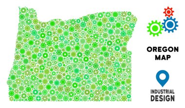 Gears'ı Oregon State harita kompozisyon