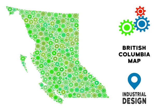 Gears'ı British Columbia eyaletinde harita kompozisyon