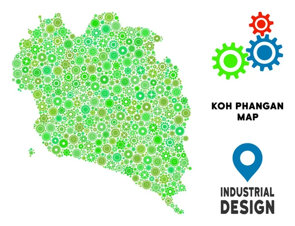 Gears'ı Koh Samui Tayland Adası harita kompozisyon