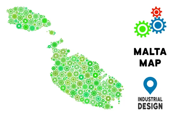 Gears'ı Malta Island harita kompozisyon