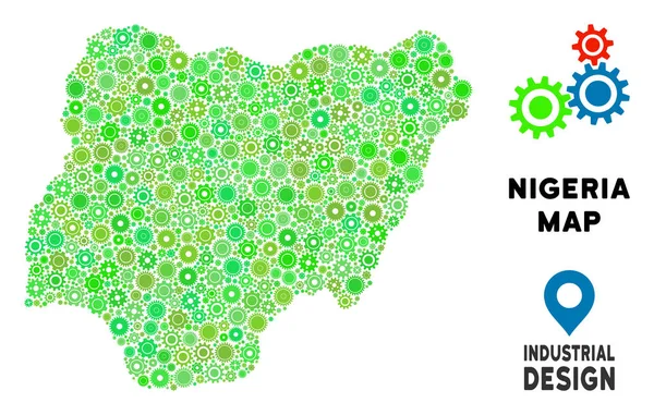 Gears'ı Nijerya harita kompozisyon