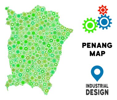 Gears'ı Penang Adası harita kolaj