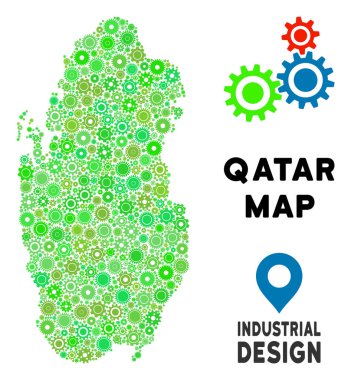 Gears'ı Katar harita kompozisyon