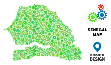 Gears'ı Senegal harita kompozisyon