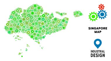 Gears'ı Singapur harita kolaj