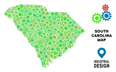 Gears'ı Güney Carolina eyalet harita kolaj