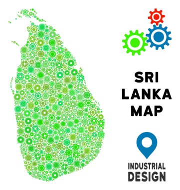 Gears'ı Sri Lanka ada harita mozaik