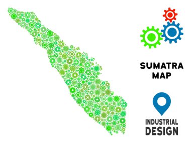 Gears'ı Sumatra Adası harita mozaik
