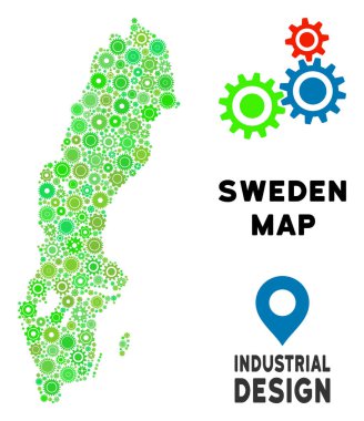 Gears'ı İsveç harita kolaj
