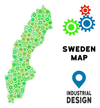 Gears'ı İsveç harita mozaik