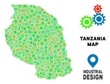 Gears'ı Tanzanya Haritası mozaik