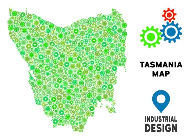 Gears'ı Tazmanya Adası harita kompozisyon