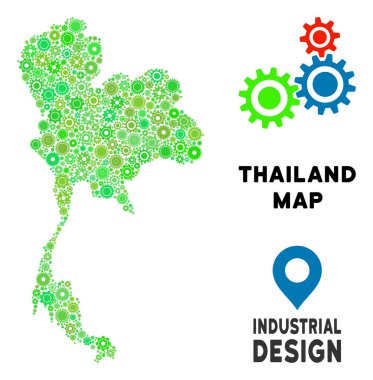 Gears'ı Tayland harita kompozisyon