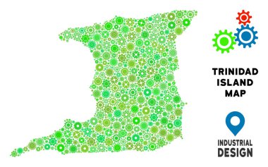 Gears'ı Trinidad ada harita mozaik