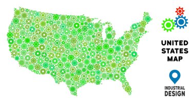 Gears'ı ABD harita kompozisyon