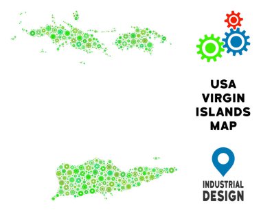 Gears'ı ABD Virgin Adaları Harita mozaik