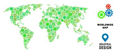Gears'ı dünya harita kolaj